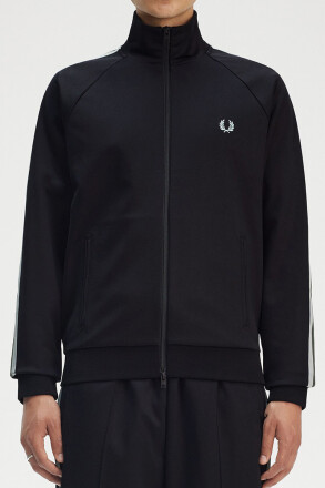 Fred Perry Two Colour Tape Track Jacket Black