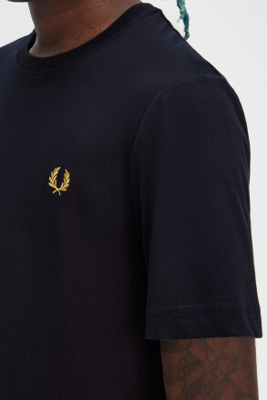 Fred Perry Crew Neck T-Shirt Navy Honeycomb