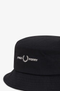 Fred Perry Graphic Twill Bucket Hat Black White