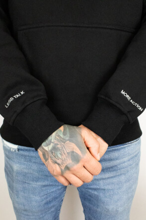 Less Talk College Hoodie Black