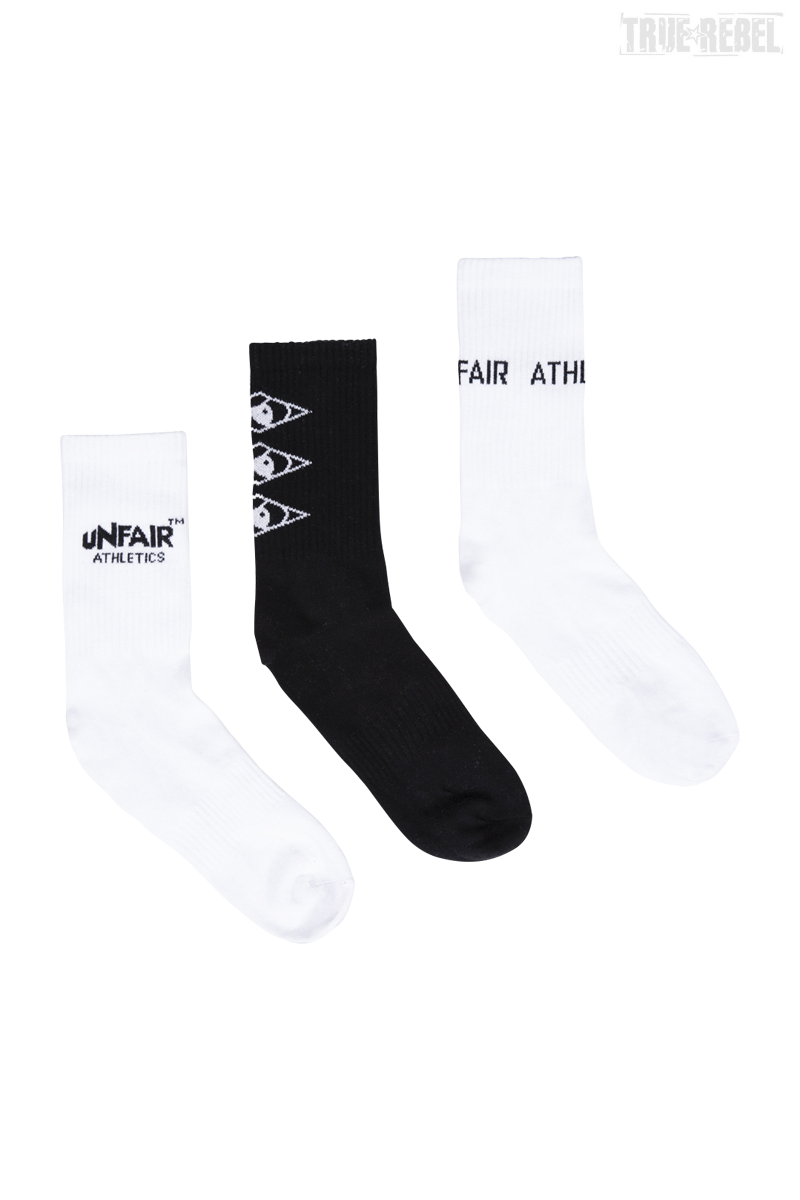 Unfair Athletics Socks Black White (3 Pack)