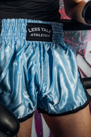Less Talk Muay Thai Shorts All Baby Blue