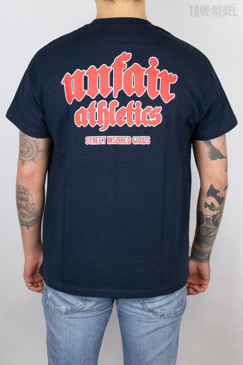 Unfair Athletics Inspired Easy Fit T-Shirt Navy