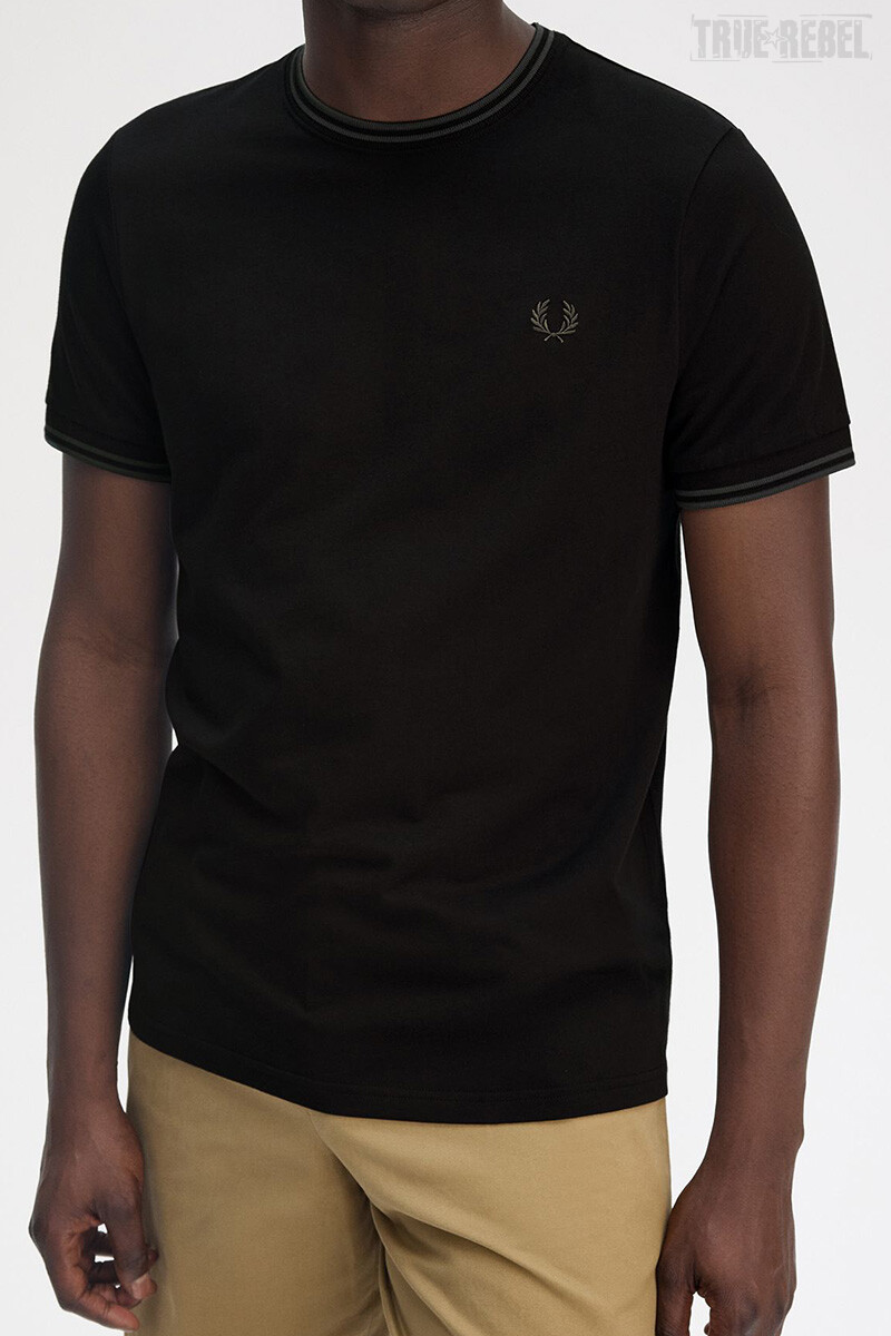 Fred Perry Twin Tipped T-Shirt Black Court Green