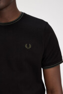 Fred Perry Twin Tipped T-Shirt Black Court Green