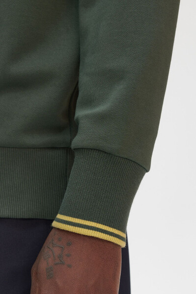 FRED PERRY☆ Crew Neck Sweatshirt HONEYCOMB Fred Perry Crew Neck Sweater Court Green Honeycomb, 120,00 €