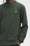 Fred Perry Crew Neck Sweater Court Green Honeycomb