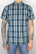 Ben Sherman Short Irregular Check Shirt Dark Green