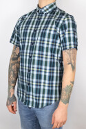 Ben Sherman Short Irregular Check Shirt Dark Green