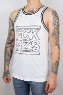 True Rebel Mesh Tank FCK NZS Outline White
