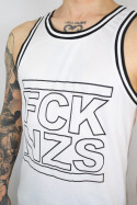 True Rebel Mesh Tank FCK NZS Outline White