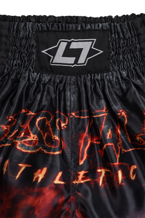 Less Talk Muay Thai Shorts On Fire Black
