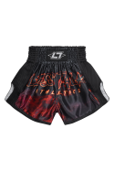 Less Talk Muay Thai Shorts On Fire Black