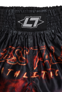 Less Talk Muay Thai Shorts On Fire Black