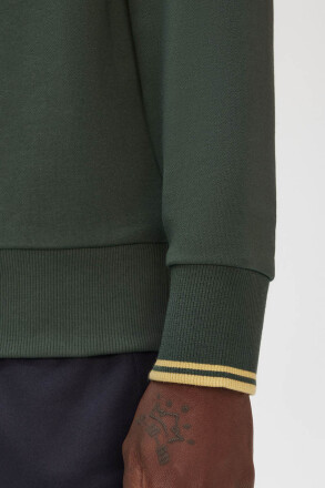 Fred Perry Halfzip Sweater Court Green Honeycomb