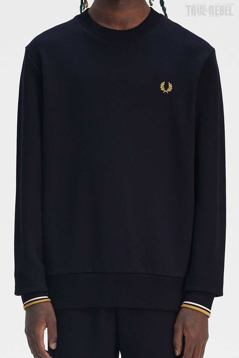 Fred Perry Crew Neck Sweater Navy Ecru