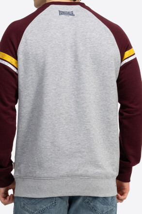 Lonsdale Bregis Sweater Marl Grey Oxblood