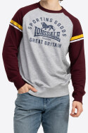 Lonsdale Bregis Sweater Marl Grey Oxblood