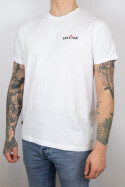 Less Talk T-Shirt Curved Logo Pocket Print White