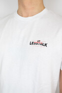 Less Talk T-Shirt Curved Logo Pocket Print White