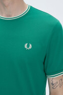 Fred Perry Twin Tipped T-Shirt Label Green Ecru