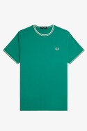 Fred Perry Twin Tipped T-Shirt Label Green Ecru
