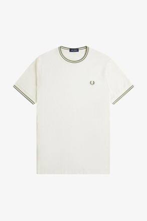 Fred Perry Twin Tipped T-Shirt Light Ecru Olive Mint