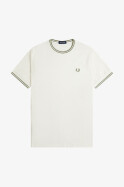 Fred Perry Twin Tipped T-Shirt Light Ecru Olive Mint M