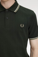 Fred Perry Twin Tipped Polo Shirt Night Green Light Ecru