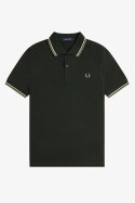 Fred Perry Twin Tipped Polo Shirt Night Green Light Ecru