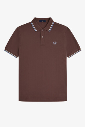 Fred Perry Twin Tipped Polo Shirt Carrington Brick Light Smoke