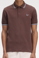 Fred Perry Twin Tipped Polo Shirt Carrington Brick Light Smoke