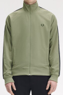 Fred Perry Contrast Tape Track Jacket Olive Anchor Grey