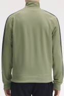Fred Perry Contrast Tape Track Jacket Olive Anchor Grey