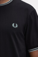 Fred Perry Twin Tipped T-Shirt Black Silver Blue M