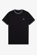 Fred Perry Twin Tipped T-Shirt Black Silver Blue M