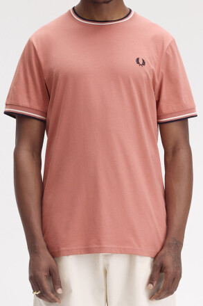 Fred Perry Twin Tipped T-Shirt Putty Pink Navy L