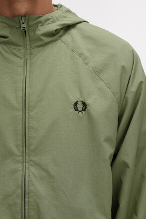 Fred Perry Hooded Taslan Shell Jacket Olive Mint