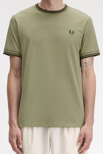 Fred Perry Twin Tipped T-Shirt Olive Mint Night Green