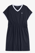 Fred Perry V-Neck Jersey Dress Navy