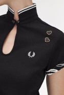 Fred Perry Amy Winehouse Printed Trim Pique Dress Black