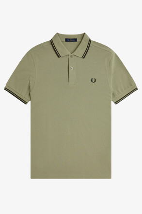 Fred Perry Twin Tipped Polo Shirt Olive Mint Night Green
