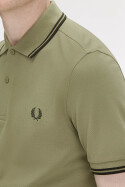Fred Perry Twin Tipped Polo Shirt Olive Mint Night Green