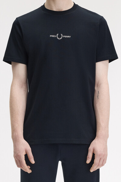 Fred Perry Embroidered T-Shirt Navy