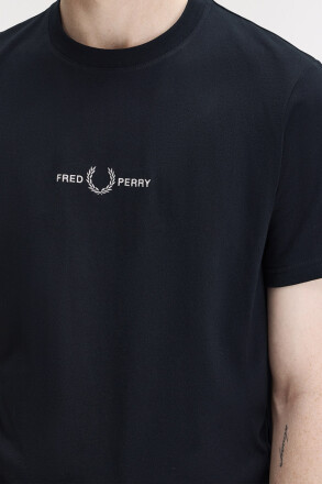 Fred Perry Embroidered T-Shirt Navy