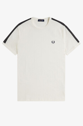 Fred Perry Contrast Tape Ringer T-Shirt Light Ecru Anchor Grey