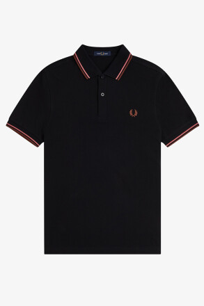 Fred Perry Twin Tipped Polo Shirt Black Putty Pink