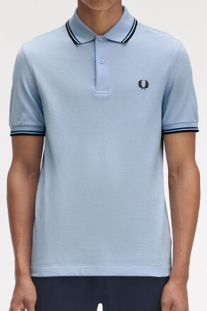 Fred Perry Twin Tipped Polo Shirt Light Smoke Petrol Blue