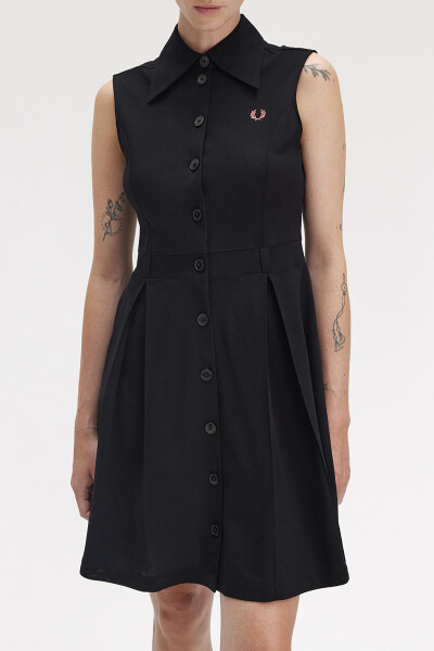 Fred Perry Mesh Shirt Dress Black