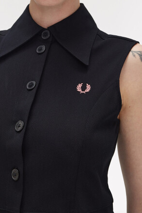 Fred Perry Mesh Shirt Dress Black